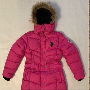 U.S.POLO ASSN. long winter puffer coat Gurls Sz 10-12